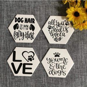 Hexagon Dog Coasters [4 pack]